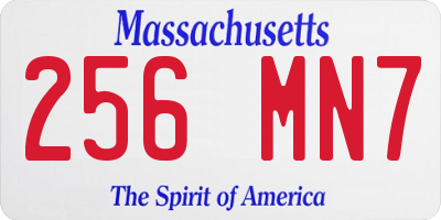 MA license plate 256MN7