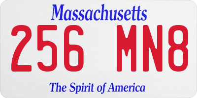 MA license plate 256MN8
