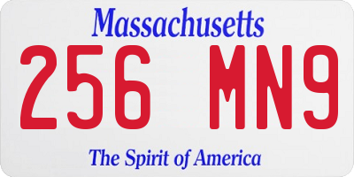 MA license plate 256MN9