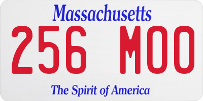 MA license plate 256MO0