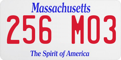 MA license plate 256MO3