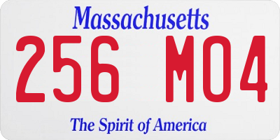 MA license plate 256MO4