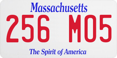 MA license plate 256MO5