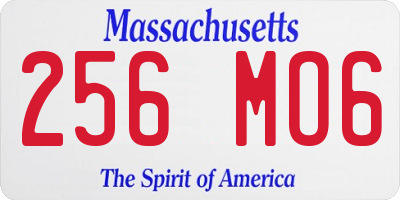 MA license plate 256MO6