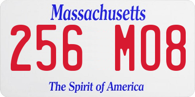 MA license plate 256MO8