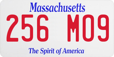 MA license plate 256MO9