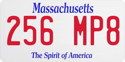 MA license plate 256MP8