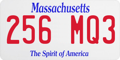 MA license plate 256MQ3