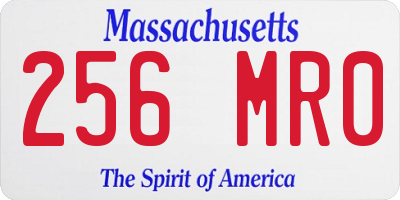 MA license plate 256MR0