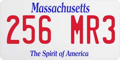 MA license plate 256MR3