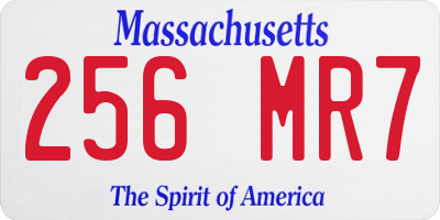 MA license plate 256MR7
