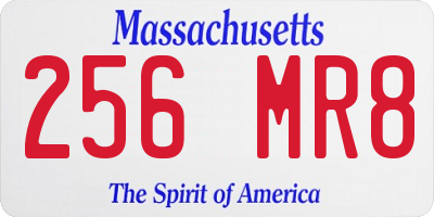 MA license plate 256MR8