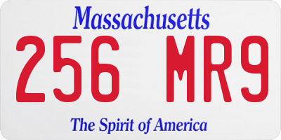 MA license plate 256MR9
