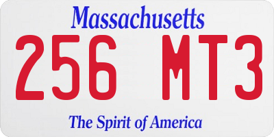 MA license plate 256MT3