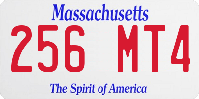 MA license plate 256MT4