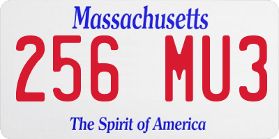 MA license plate 256MU3