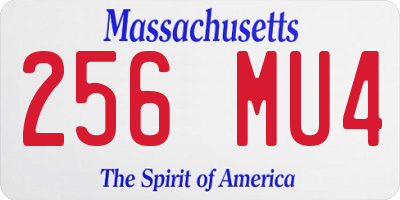 MA license plate 256MU4