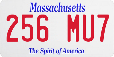 MA license plate 256MU7
