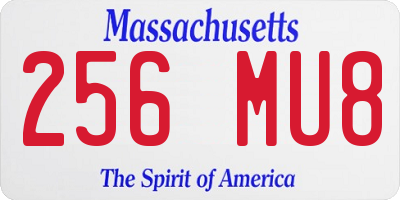 MA license plate 256MU8