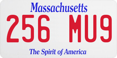 MA license plate 256MU9