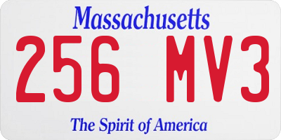 MA license plate 256MV3