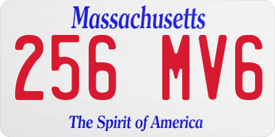 MA license plate 256MV6