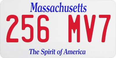 MA license plate 256MV7