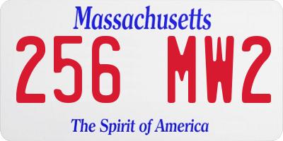 MA license plate 256MW2