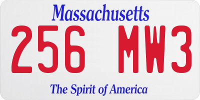 MA license plate 256MW3