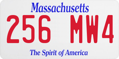 MA license plate 256MW4