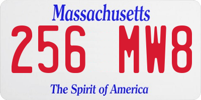 MA license plate 256MW8