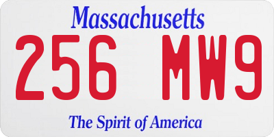 MA license plate 256MW9