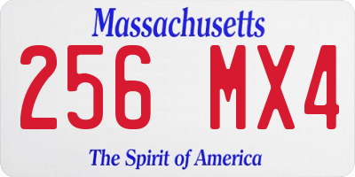 MA license plate 256MX4