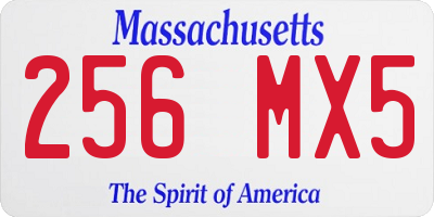 MA license plate 256MX5