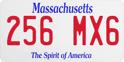 MA license plate 256MX6