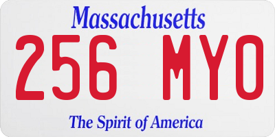MA license plate 256MY0
