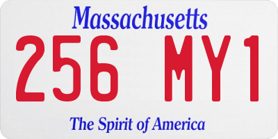 MA license plate 256MY1