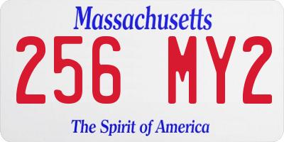MA license plate 256MY2