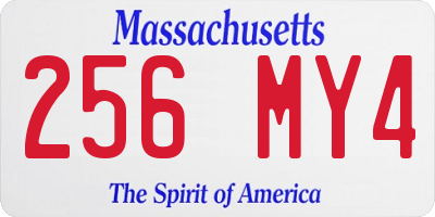 MA license plate 256MY4