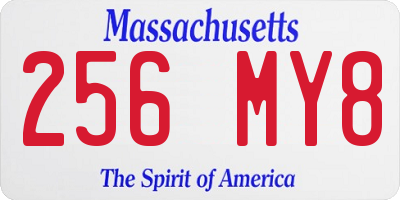 MA license plate 256MY8