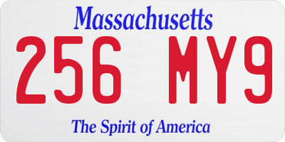 MA license plate 256MY9