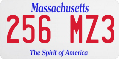 MA license plate 256MZ3