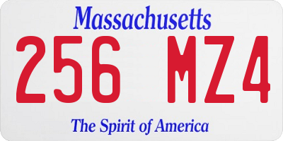 MA license plate 256MZ4