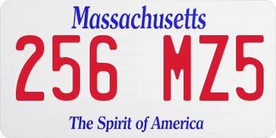 MA license plate 256MZ5