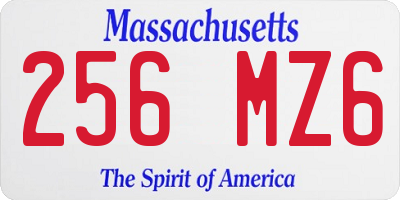 MA license plate 256MZ6