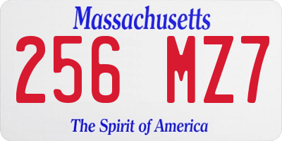 MA license plate 256MZ7