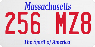 MA license plate 256MZ8