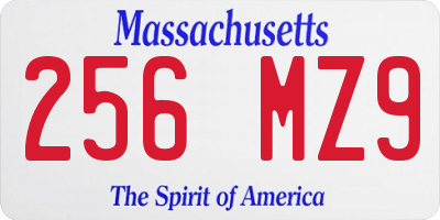 MA license plate 256MZ9