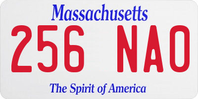 MA license plate 256NA0