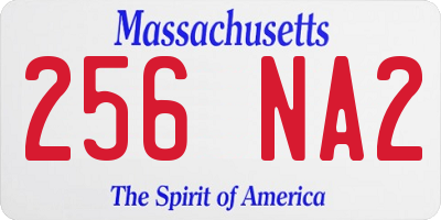 MA license plate 256NA2